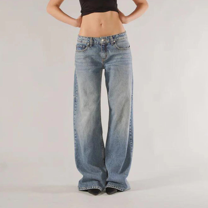Retro Y2K Boyfriend Straight Wide Leg Low Rise Baggy Jeans
