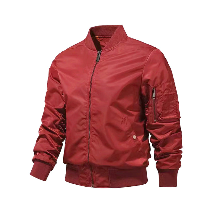 Solid Color Bomber Jacket