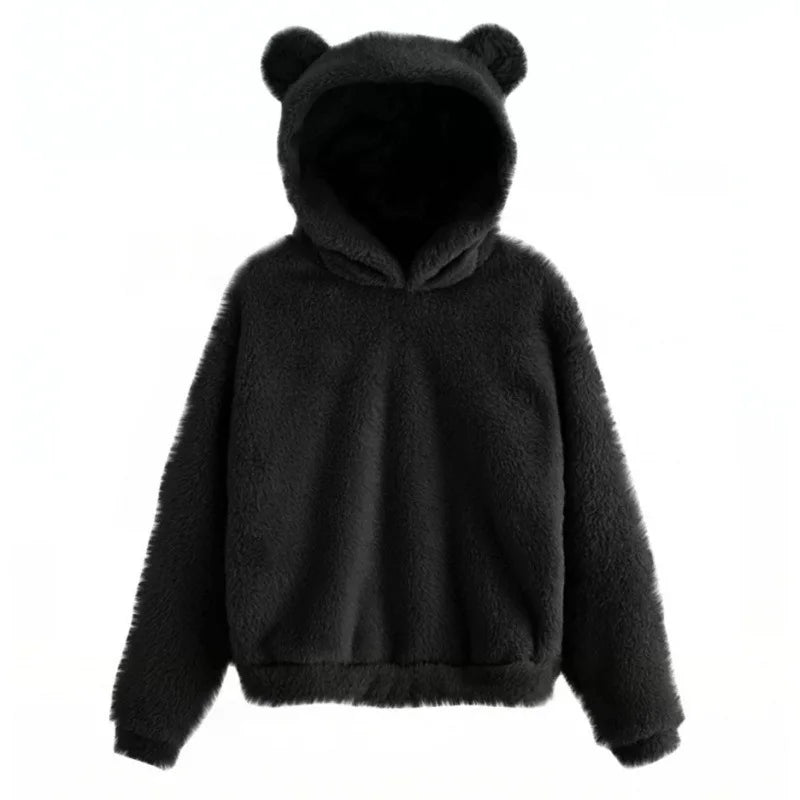 Cozy Plush Rabbit Ear Hoodie Sweatshirt