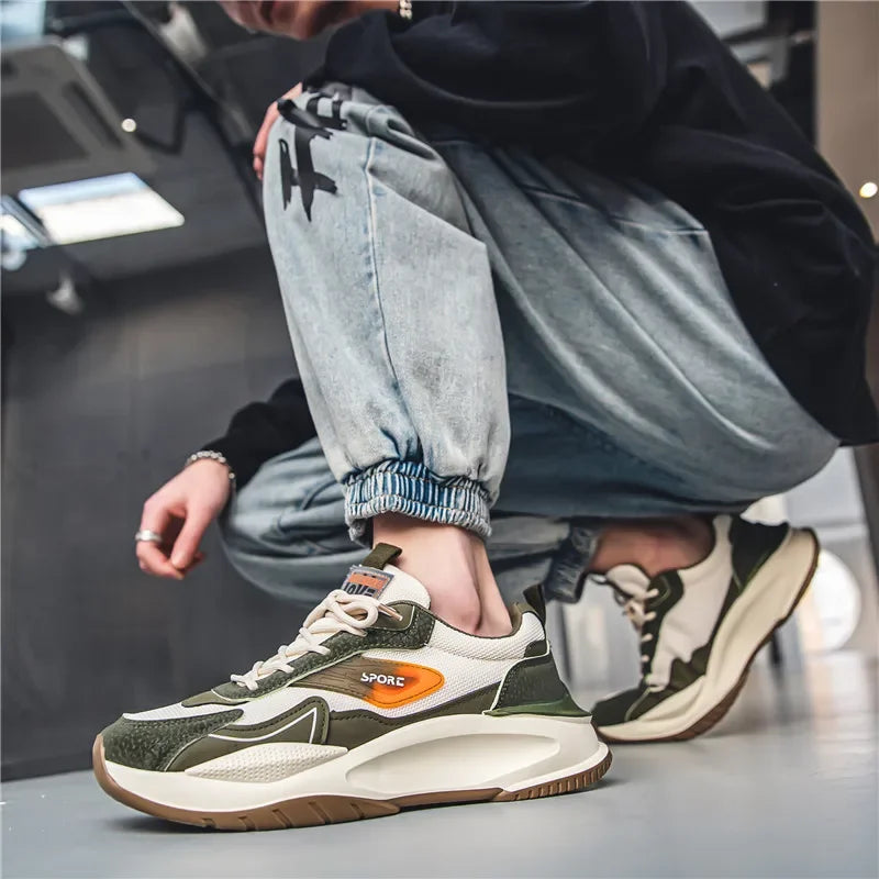 Lightweight Color-Cord Lace-Up Sneakers