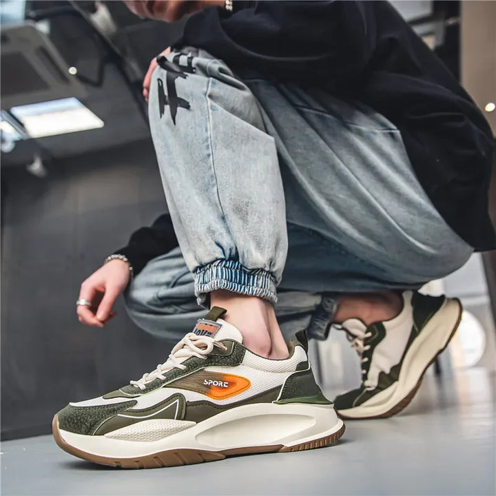 Lightweight Color-Cord Lace-Up Sneakers