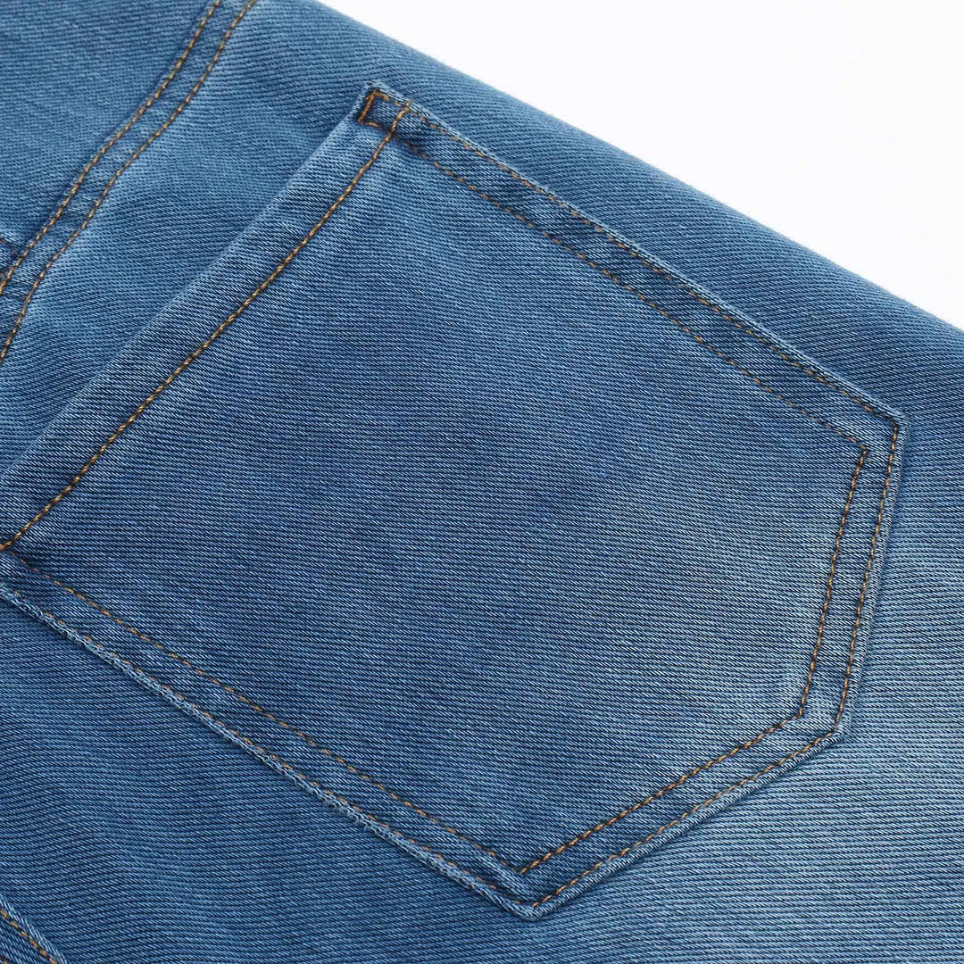 Stretch Denim Flared Denim Jeans