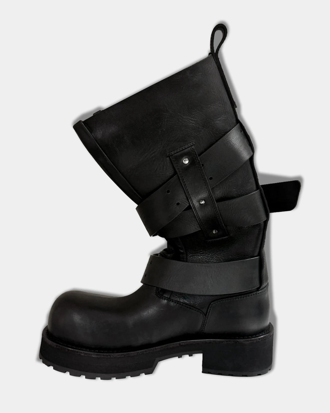 Retro Big Round Toe Height Increasing Boots