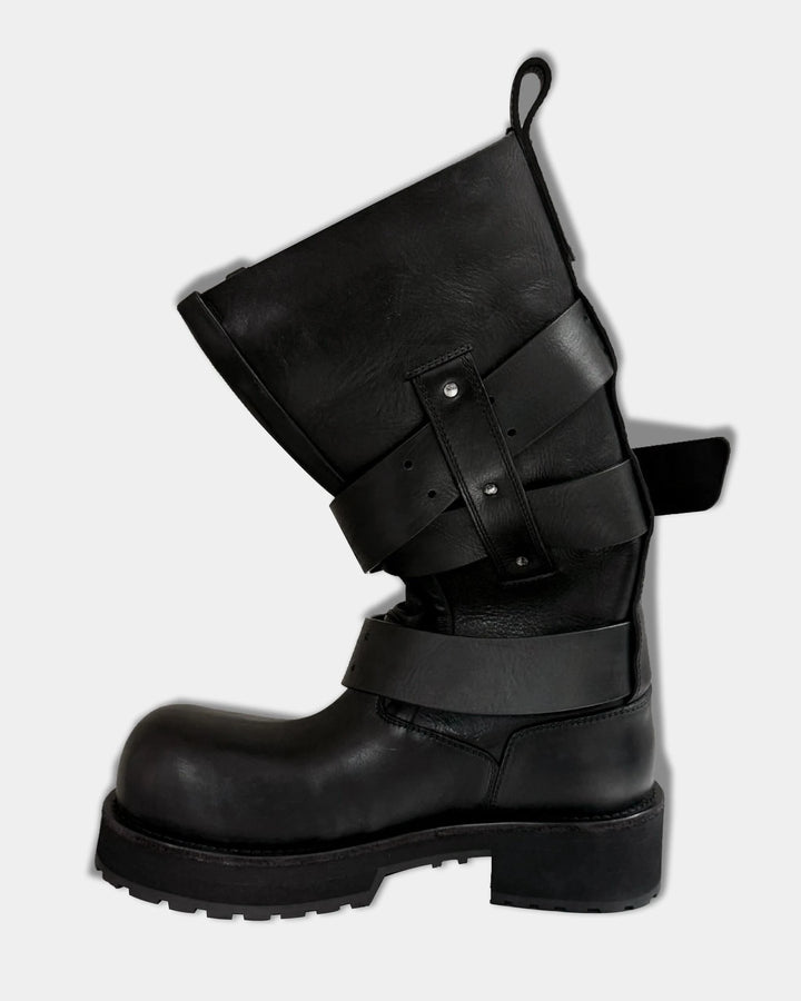 Retro Big Round Toe Height Increasing Boots