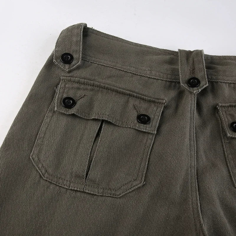 Y2K Low Waist  Denim Cargo Pants