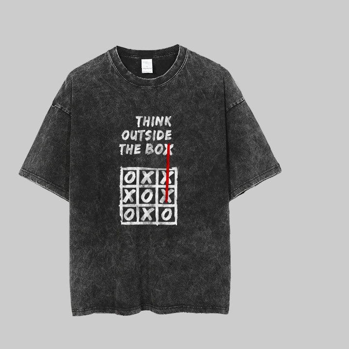 Unisex Acid Washed Graphic Cotton T-Shirt