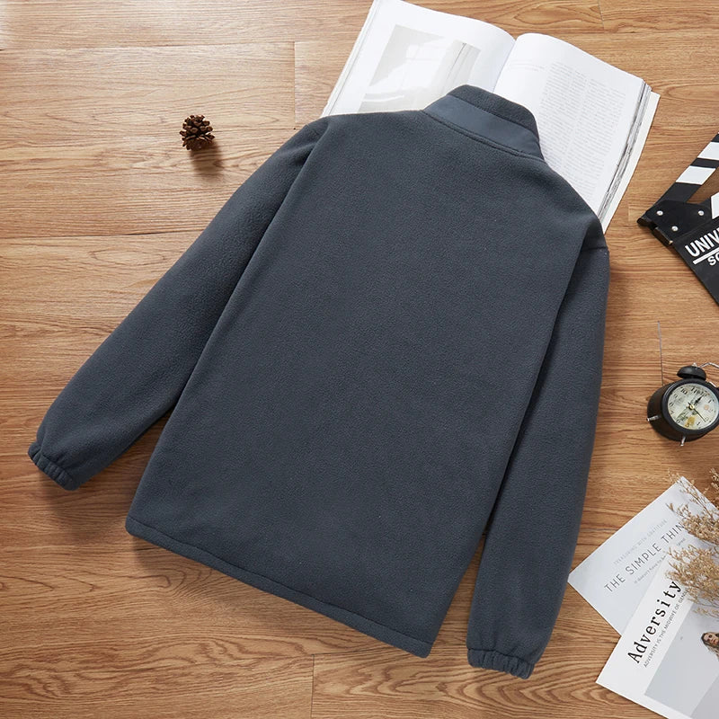 Thickened Fleece Lined Stand Collar Jacket