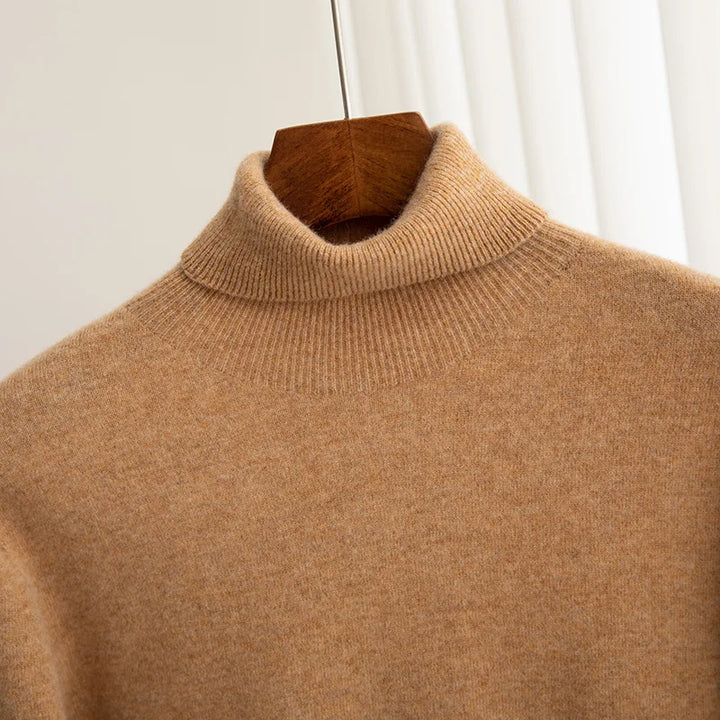 100% Merino Wool Turtleneck Pullover Sweater