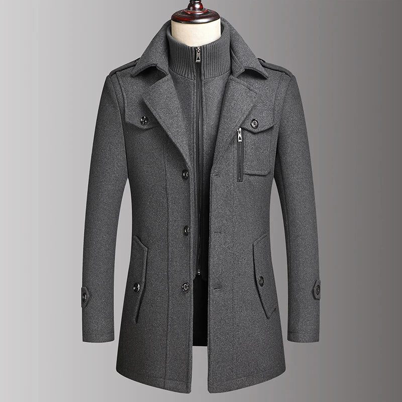 CARLO™|Double Collar High-Quality Woolen Business Outerwear