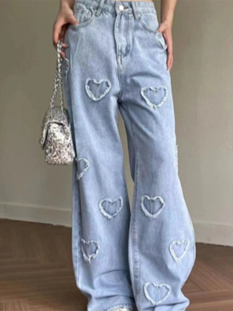 Chic High-Waisted Straight Leg Denim Jeans