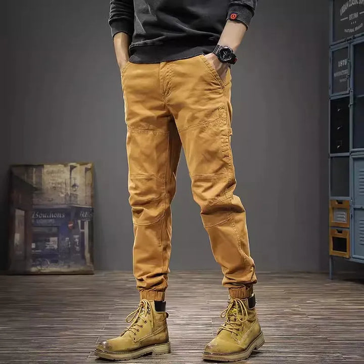 Slim Fit Multi-Pocket Stretch Cargo Jeans