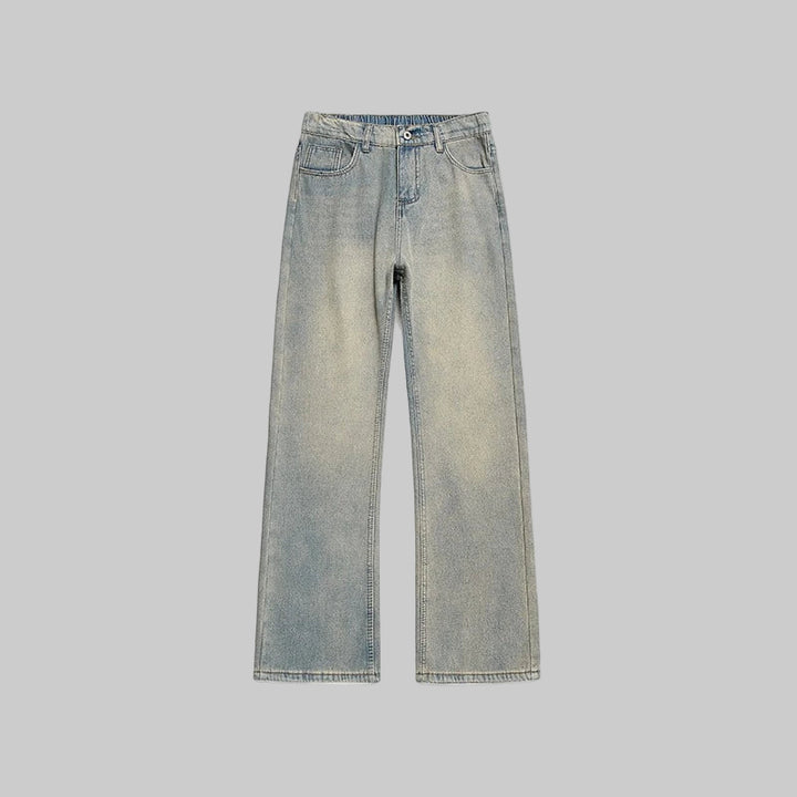 American Retro Blue Washed Loose Jeans