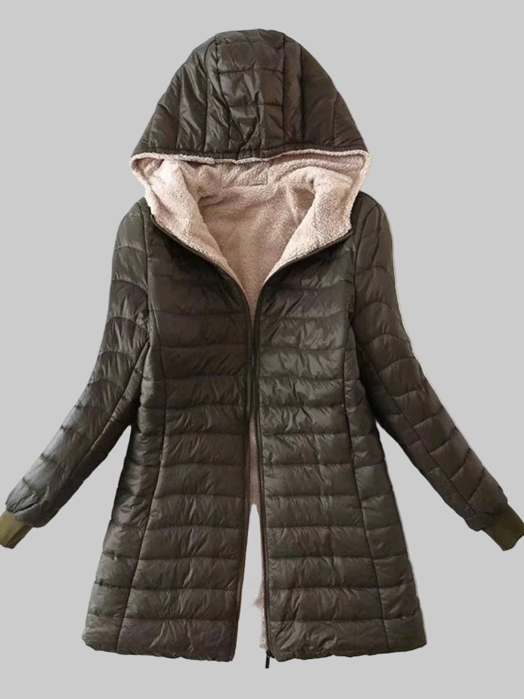 Mid-Length Hooded Jacket