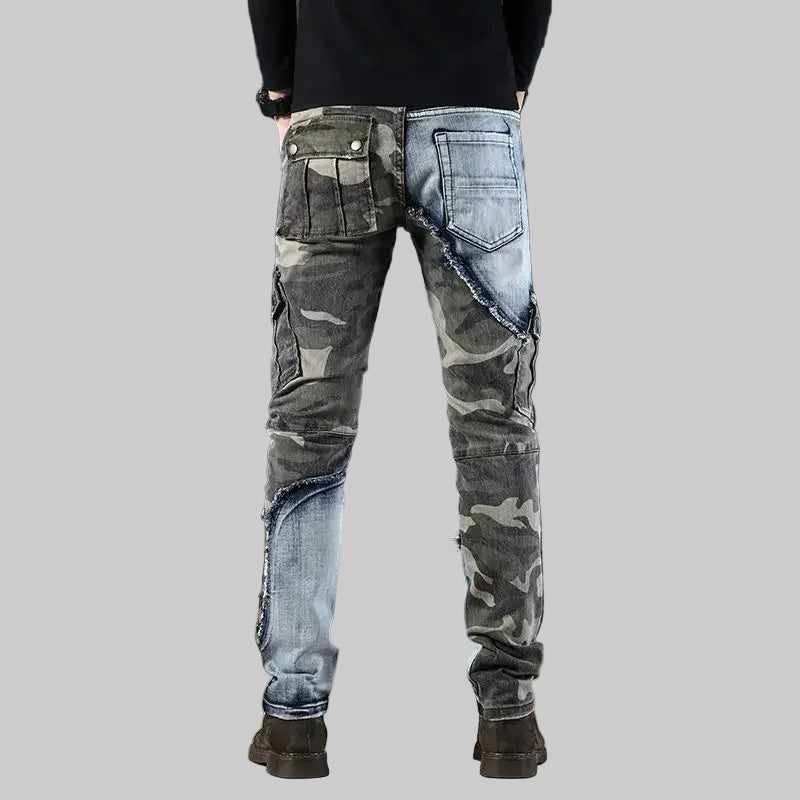 Camouflage Stretch Skinny Cargo Jeans