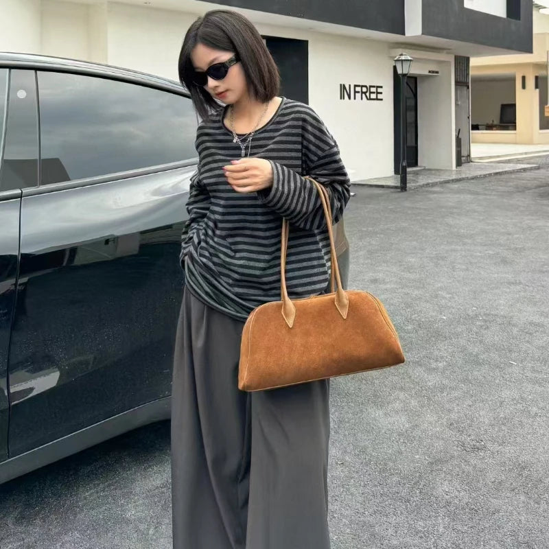 PINA | Fashion Genuine Suede Leather Tote