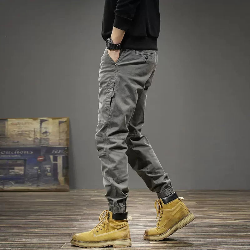 Slim Fit Multi-Pocket Stretch Cargo Jeans