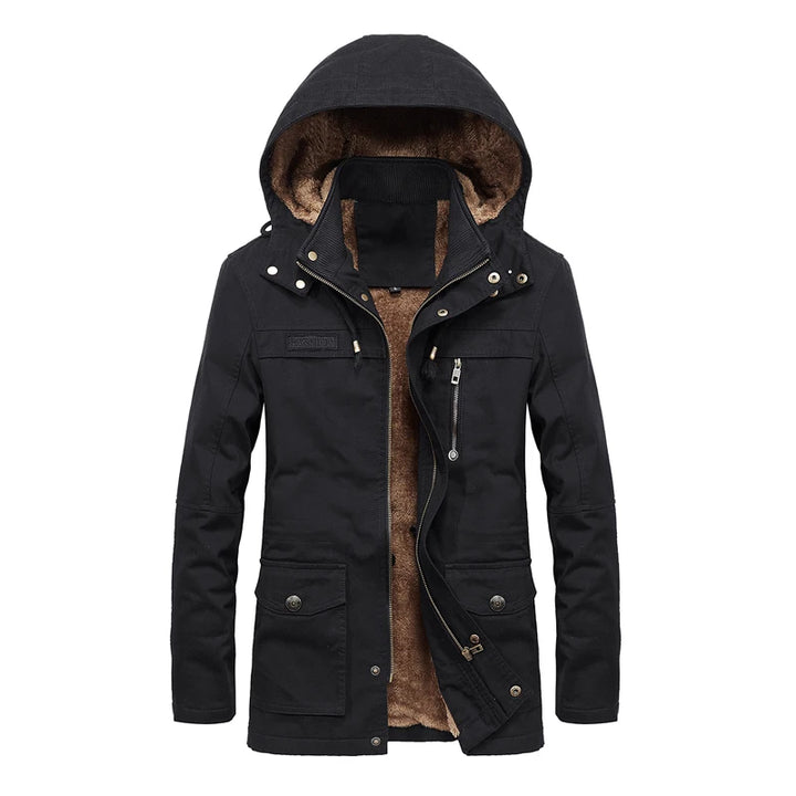 Thick Cotton Padded Multi-Pocket Military Cargo Parka