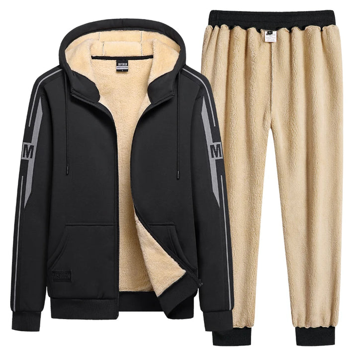 Lamb Cashmere Hooded Zipper Tracksuit