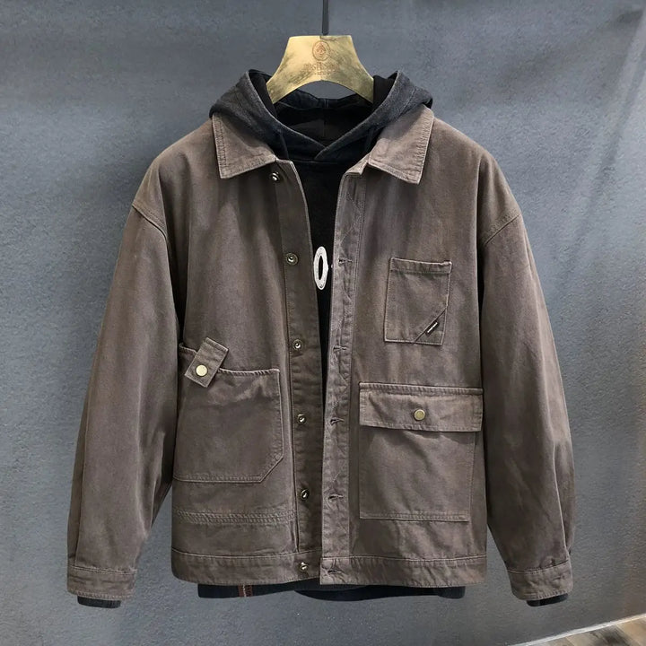 Retro Cargo American Style Lapel Bomber Coat