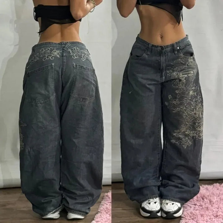 Streetwear Baggy Flex Jeans - Y2K Vibes