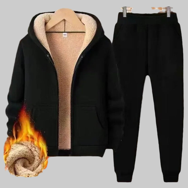 Wool Lamb Velvet Zip-up Sweatshirt Set
