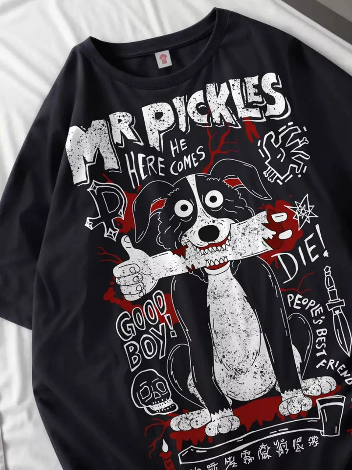 Doberman Print Cotton T-Shirt