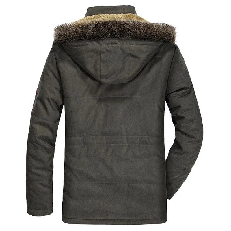 Faux Fur Hooded Fleece Cotton Padded Warm Parka
