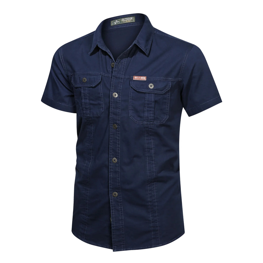 Quick-Dry Short Sleeve Army Hiking Cargo Shirt