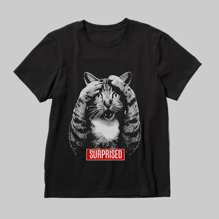 Surprise Cat Graphic T-Shirt