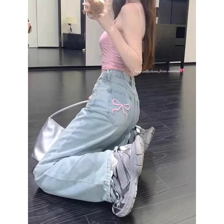 Distressed Trending Wide Leg Slimming Jeans