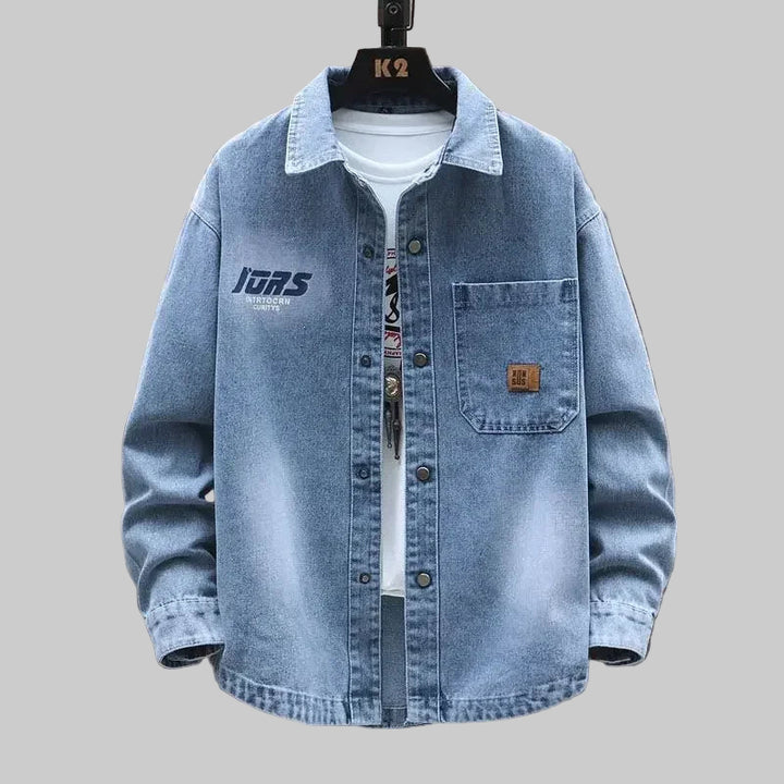 Printed Denim Cowboy Winter Shirt