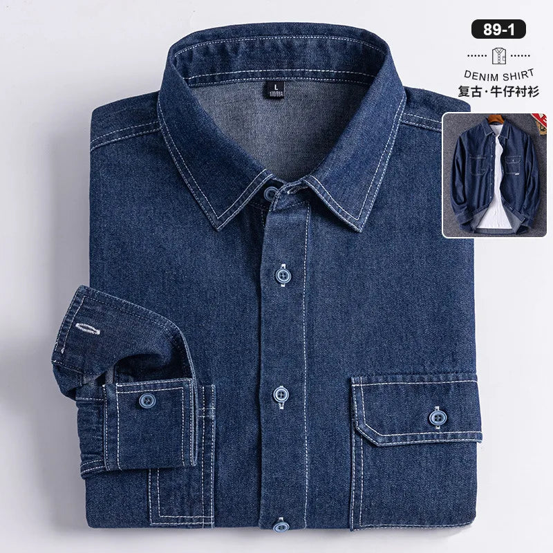 Retro Cotton Washed Denim Shirt