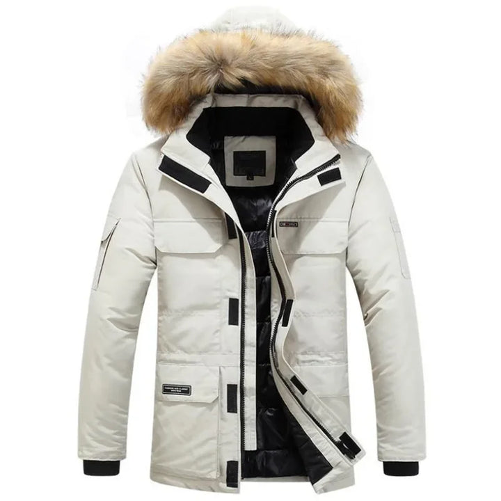 Premium Cotton Blend Fur Hooded Winter Jacket