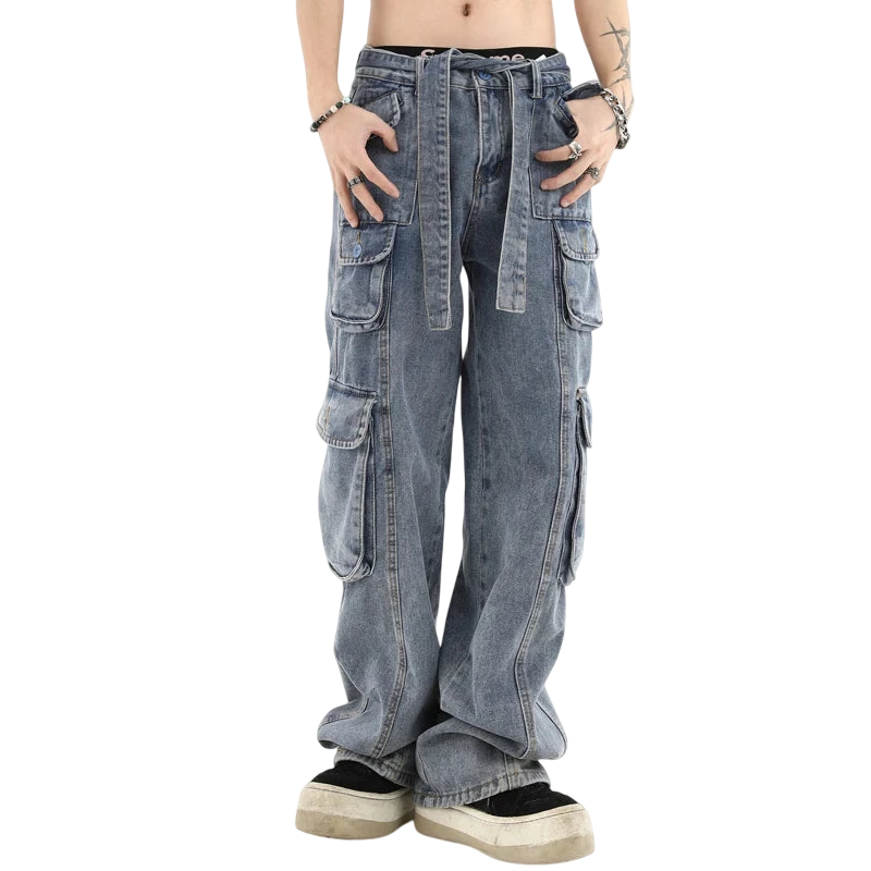American Stereoscopic Multi-Pocket Jeans