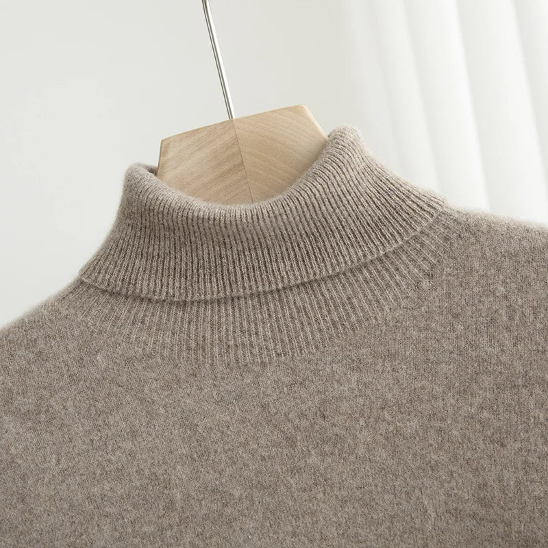 100% Merino Wool Turtleneck Pullover Sweater