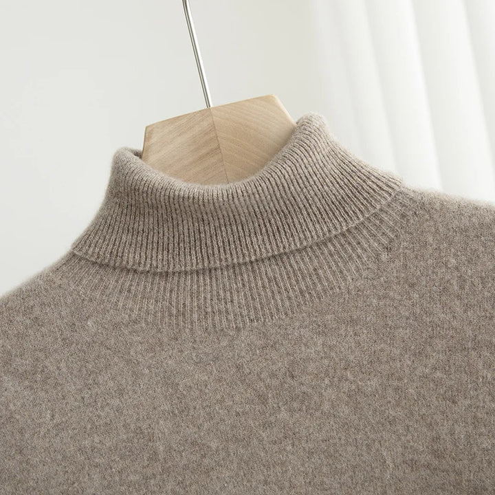 100% Merino Wool Turtleneck Pullover Sweater