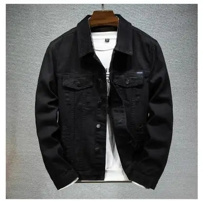 Pure Color Single-Breasted Denim Jacket