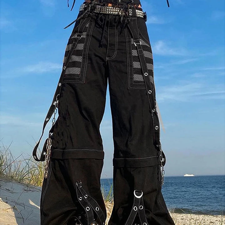 Punk Gothic Y2k Wide Leg Denim Pants