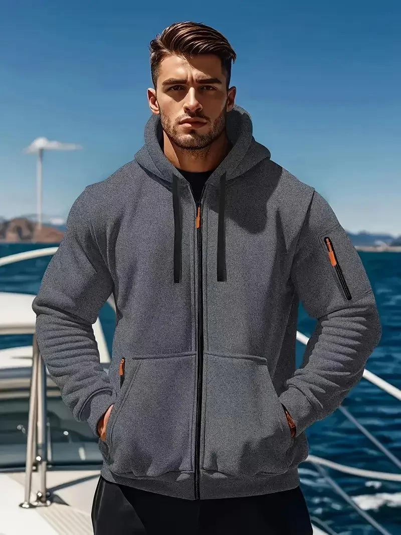 Solid color zipper hoodie Tactical Hoodies