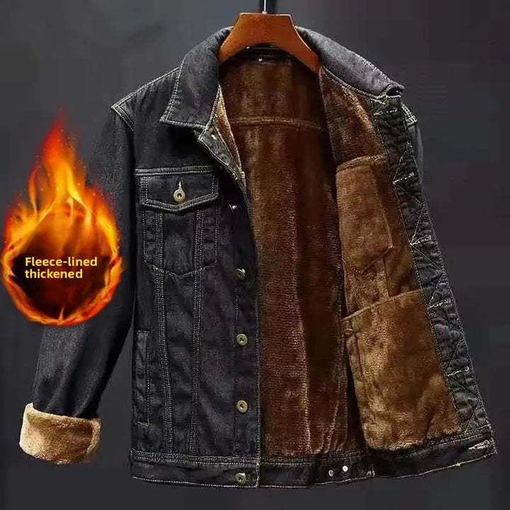 Thick Fleece-Lined Denim Jacket