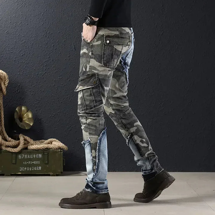 Camouflage Stretch Skinny Cargo Jeans