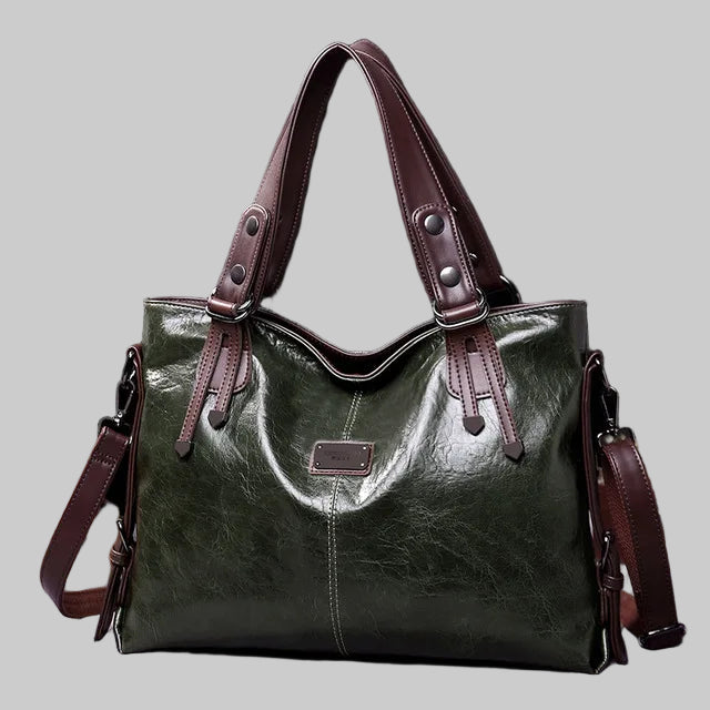 MILA Soft Leather Shoulder Handbag