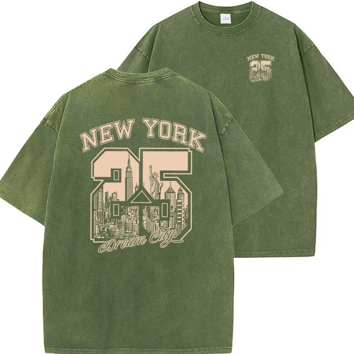 Funny Vintage Washed Cotton Summer T-Shirt