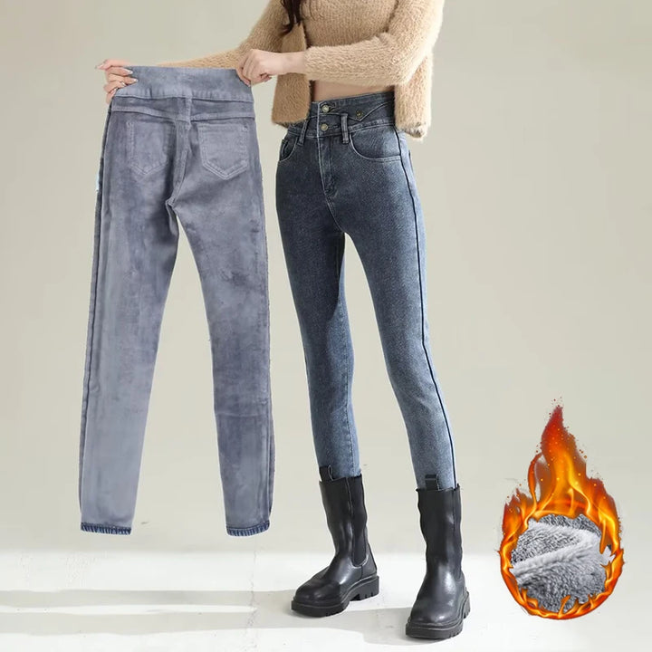 Chic Plush Thermal Straight Winter Jeans