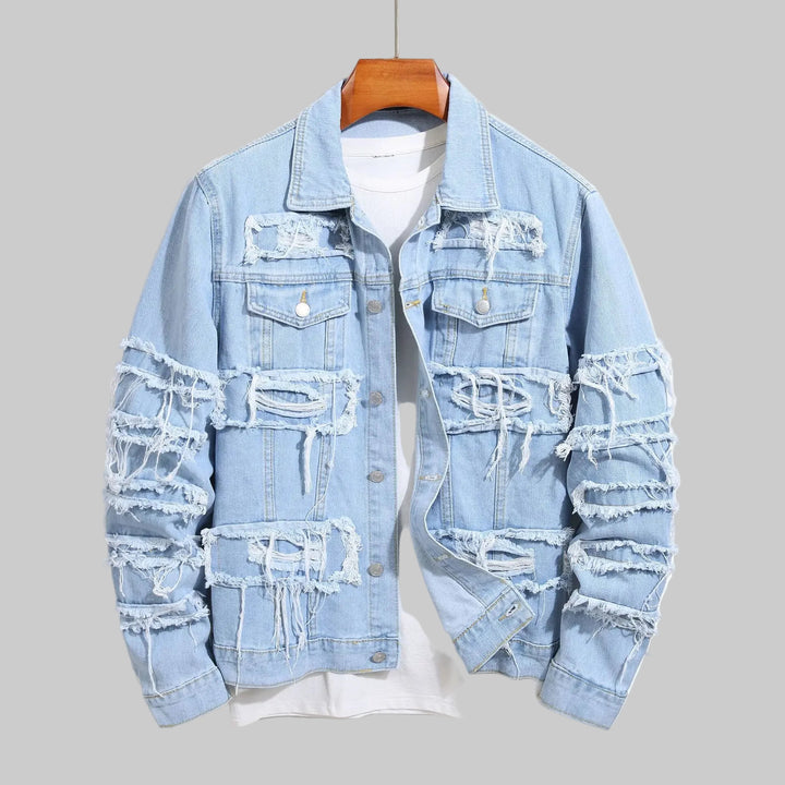 Distressed Stacked Denim Jacket