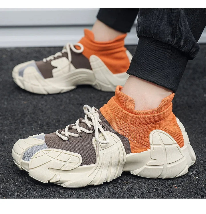Trendy Thick-Sole Sneakers with Legged Socks
