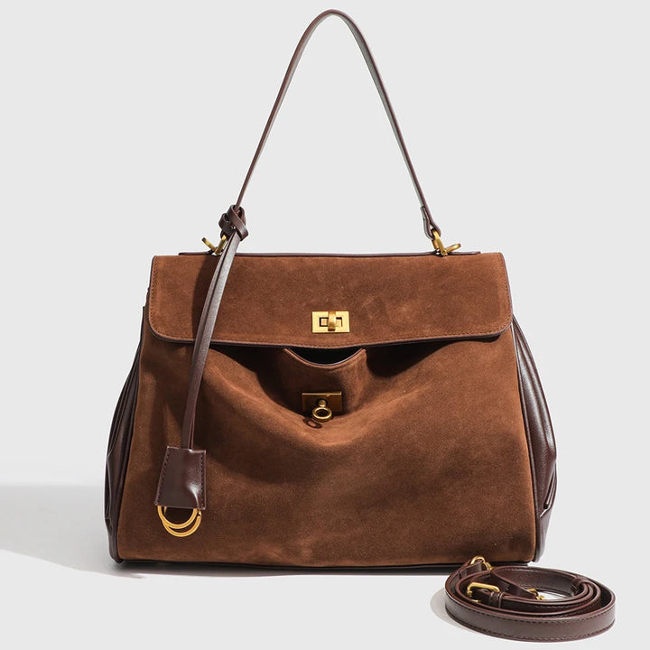 KELLIE | High-end Lock Armpit Leather Rodeo Bag