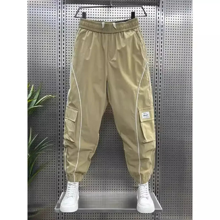 Spliced Cargo Pants - Wide Leg Design