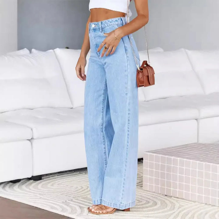 High-Waisted Wide Leg Commuter Jeans