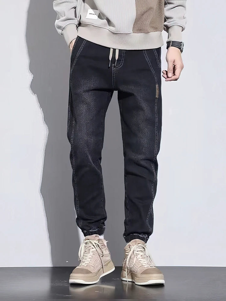 Washed Baggy Denim Jogger Jeans